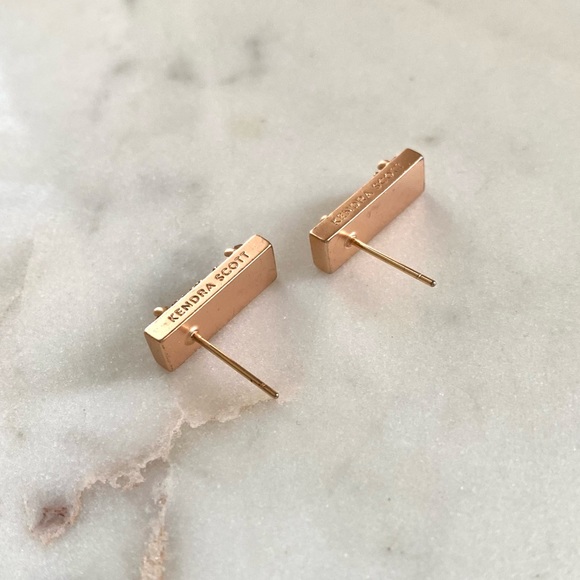 KENDRA SCOTT Lady Stud Earrings in Rose Gold Drusy - Picture 5 of 7